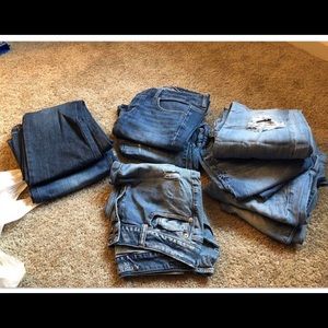 10 pairs of various jeans